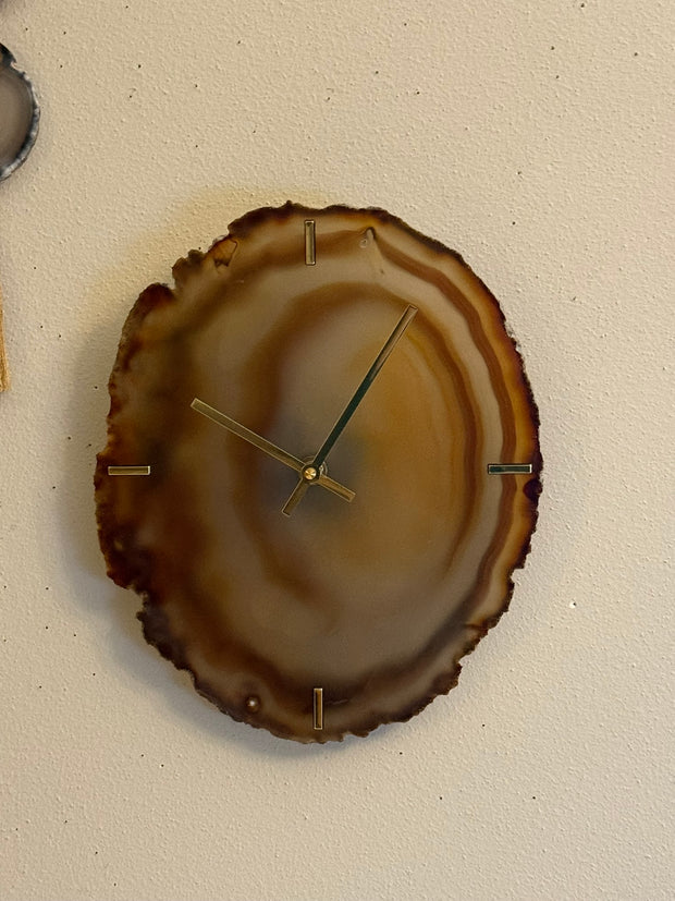12" One of A Kind XL Natural Agate Wall Clock