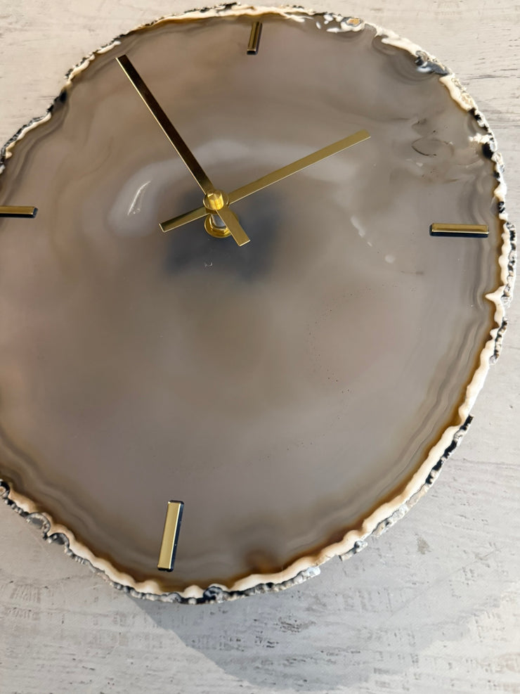 12.5" One of A Kind XL Natural Agate Wall Clock