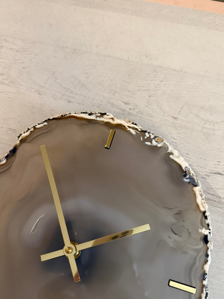 12.5" One of A Kind XL Natural Agate Wall Clock