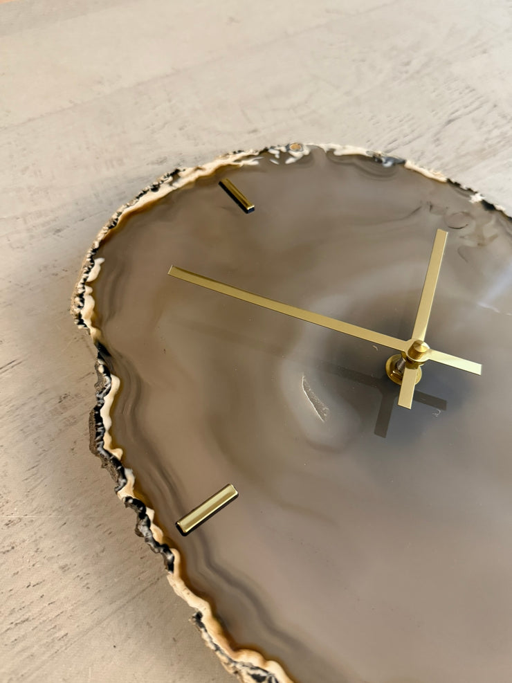 12.5" One of A Kind XL Natural Agate Wall Clock