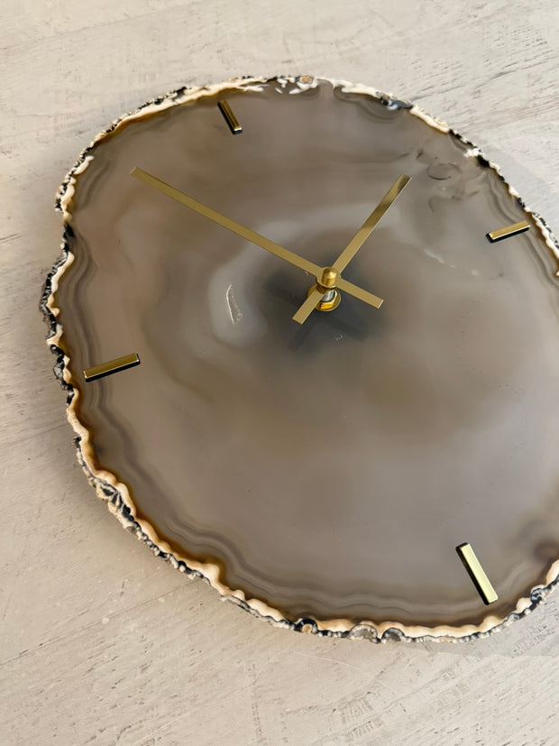 12.5" One of A Kind XL Natural Agate Wall Clock