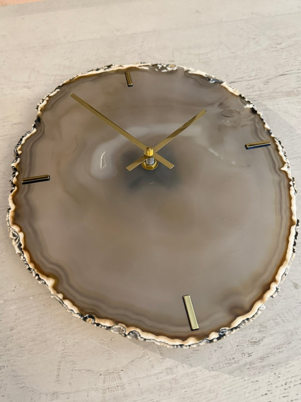 12.5" One of A Kind XL Natural Agate Wall Clock
