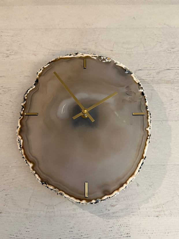 12.5" One of A Kind XL Natural Agate Wall Clock