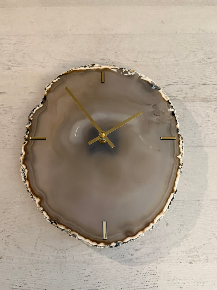 12.5" One of A Kind XL Natural Agate Wall Clock