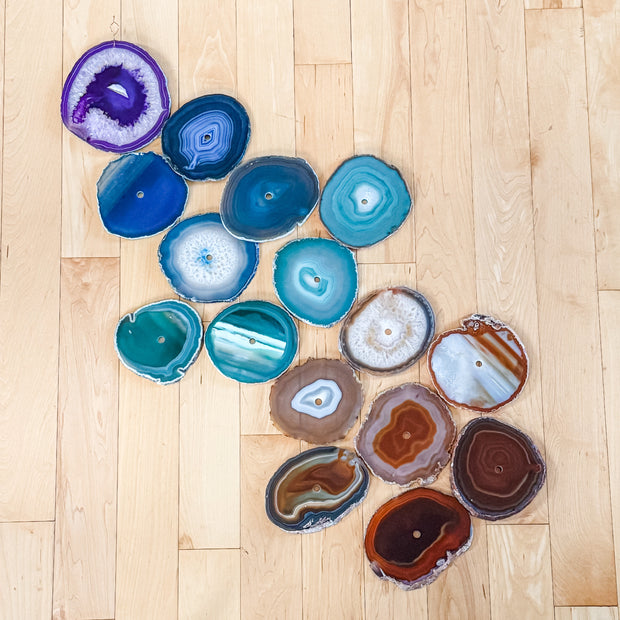 Chakra Harmony Agate Wall Art Set – 16 Slice | DIY Installation No. 2