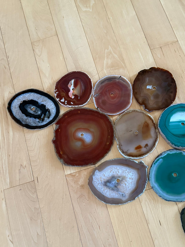 Aurora Drift – 24-Piece Agate Wall Art Set | DIY Installation