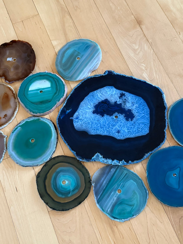 Aurora Drift – 24-Piece Agate Wall Art Set | DIY Installation