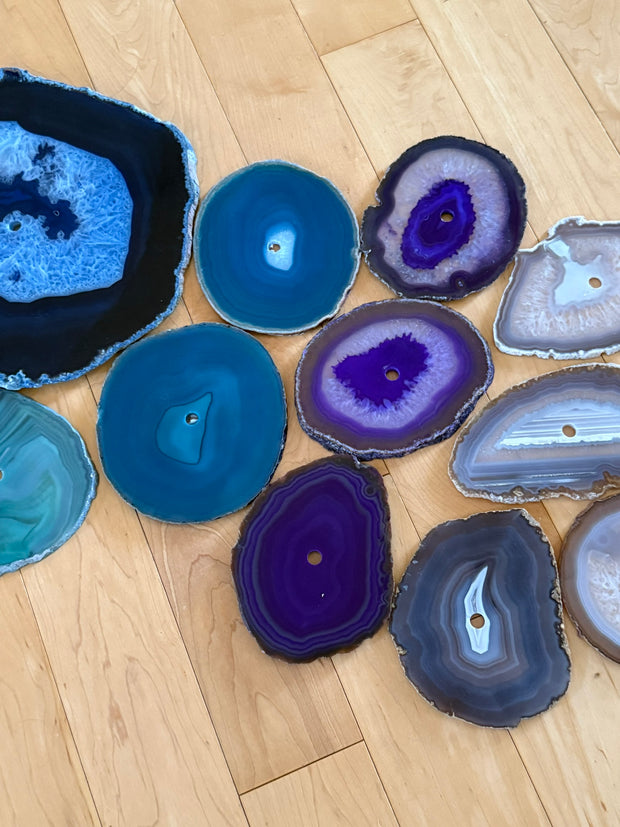 Aurora Drift – 24-Piece Agate Wall Art Set | DIY Installation
