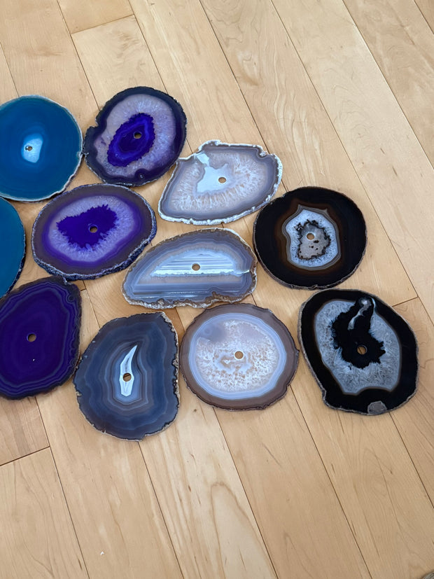 Aurora Drift – 24-Piece Agate Wall Art Set | DIY Installation