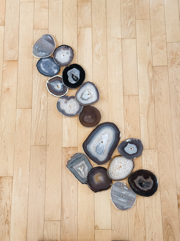 Umber Drift Agate Wall Art Set – 15 Piece | DIY Installation No. 2