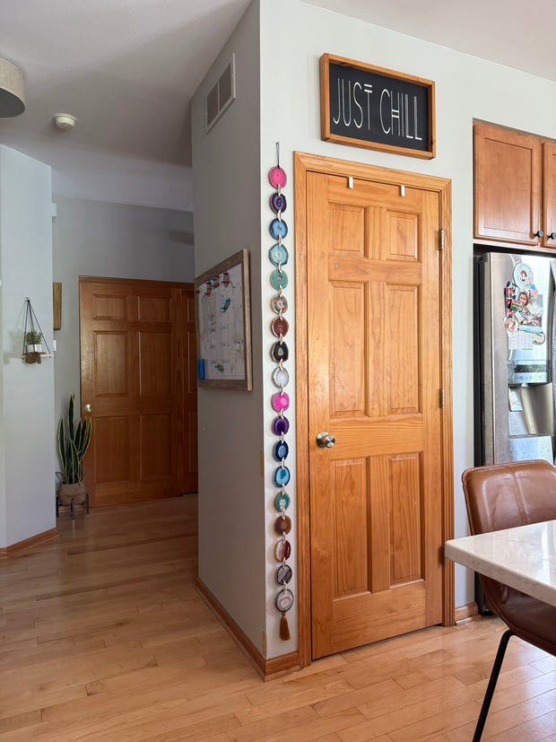 Chroma Line – 18 Slice Custom Colors Agate Garland | Vertical Hanging Statement Piece