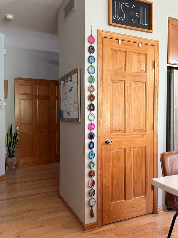 Chroma Line – 18 Slice Custom Colors Agate Garland | Vertical Hanging Statement Piece