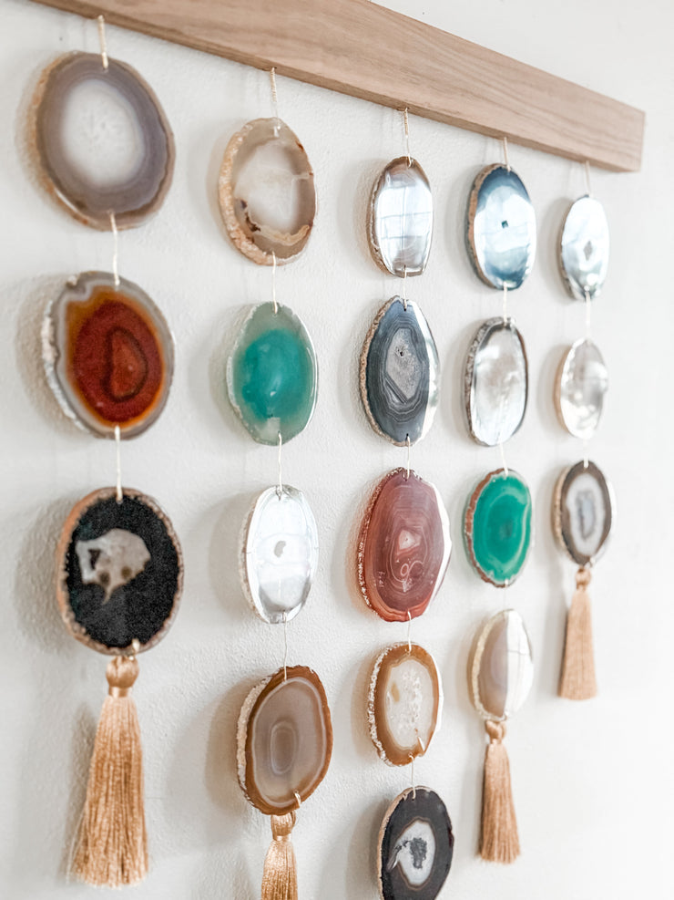 Mid Century Modern Uma Agate Wall Hanging (24 Inch) – Handcrafted Boho Wall Décor