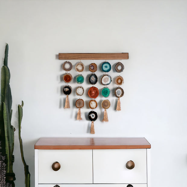 Mid Century Modern Uma Agate Wall Hanging (24 Inch) – Handcrafted Boho Wall Décor