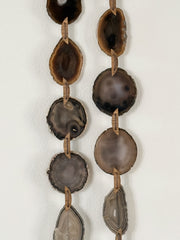 Esme Black, Taupe & Charcoal Agate Wall Hanging – Handcrafted Boho Garland (Multiple Sizes)