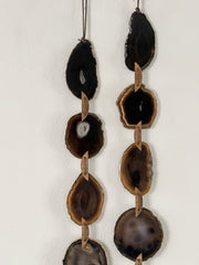 Esme Black, Taupe & Charcoal Agate Wall Hanging – Handcrafted Boho Garland (Multiple Sizes)
