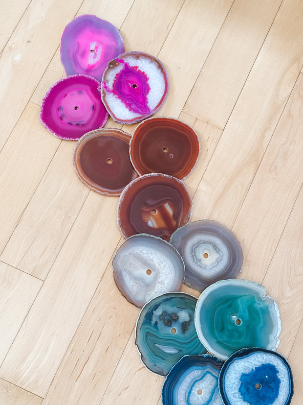 Rainbow Ombre Agate Wall Art Set - 23 Piece | DIY Installation