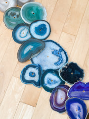 Rainbow Ombre Agate Wall Art Set - 23 Piece | DIY Installation