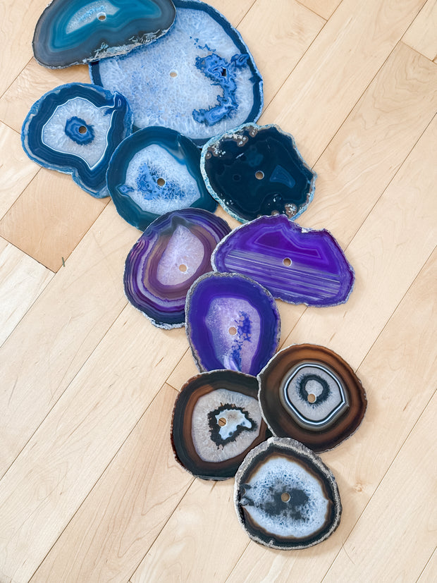 Rainbow Ombre Agate Wall Art Set - 23 Piece | DIY Installation