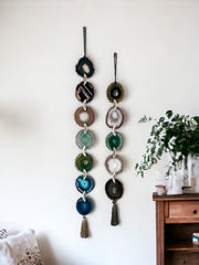Jackson Brown, Green & Teal Agate Wall Hanging – Handcrafted Boho Garland (Multiple Sizes)