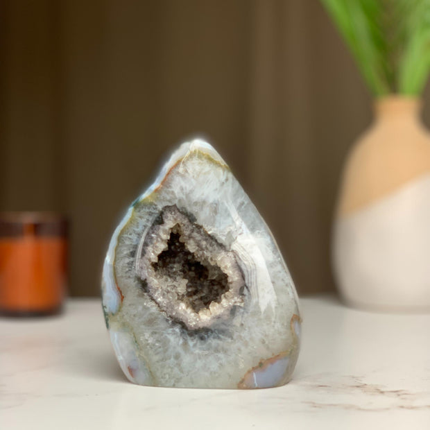 Crystal cave, geode rock decor