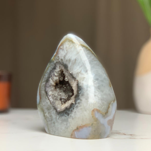 Crystal cave, geode rock decor