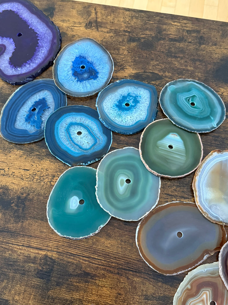 Chakra Harmony Agate Wall Art Set – 16 Slice | DIY Installation No. 1