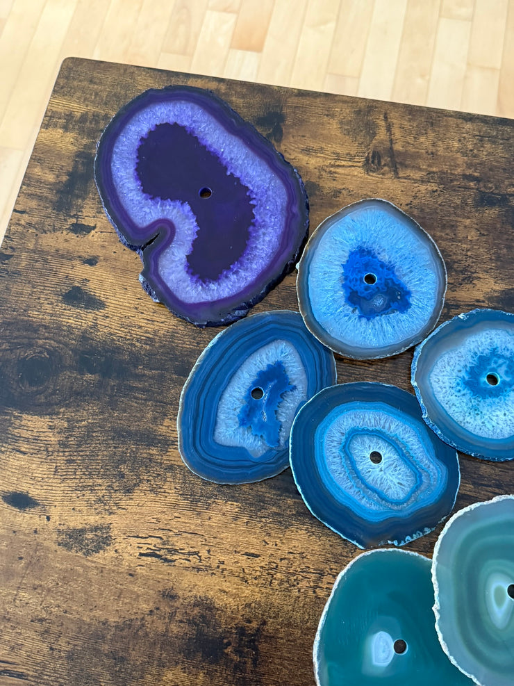 Chakra Harmony Agate Wall Art Set – 16 Slice | DIY Installation No. 1
