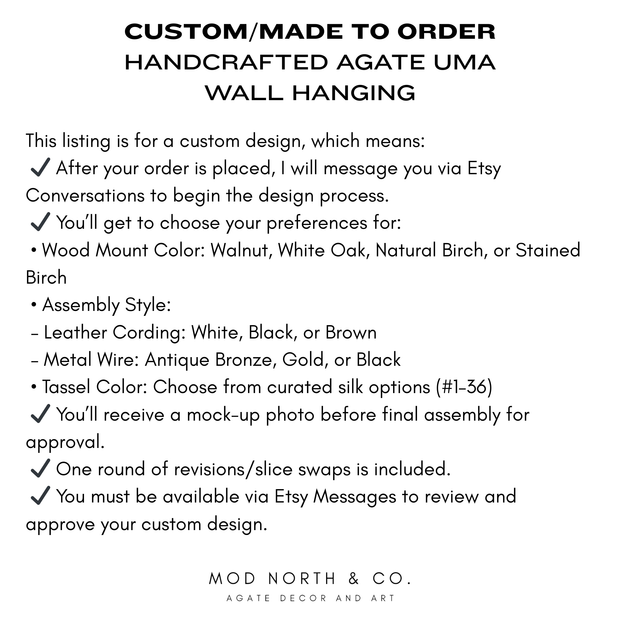 Custom Uma Agate Wall Hanging – Boho Crystal Wall Art You Design