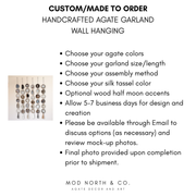 Custom Agate Wall Hanging – Boho Crystal Wall Art You Design (Multiple Sizes)