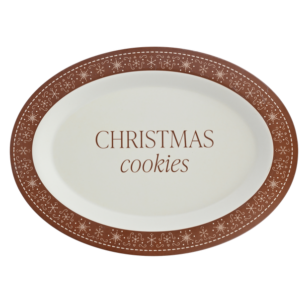 Gingerbread Oval Christmas Cookie Tray