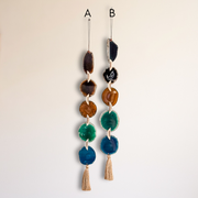 Brown, Green & Teal Agate Garland – Jackson Boho Wall Hanging (5-Geodes)