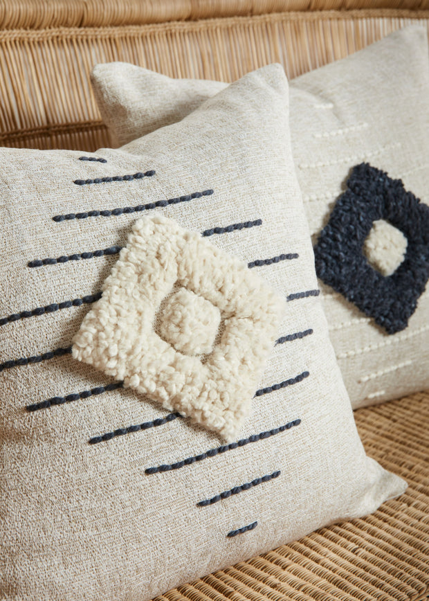 Khanya Throw Pillow in Grey and White