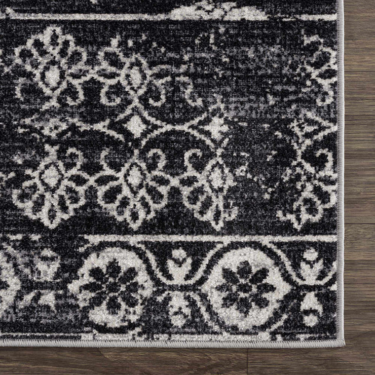 Kahraman Black & White Washable Rug