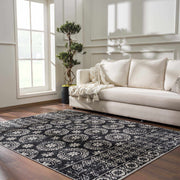 Kahraman Black & White Washable Rug