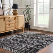 Kahraman Black & White Washable Rug