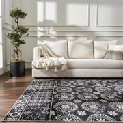 Kahraman Black & White Washable Rug