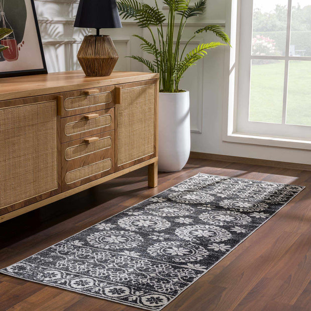 Kahraman Black & White Washable Rug