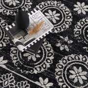 Kahraman Black & White Washable Rug