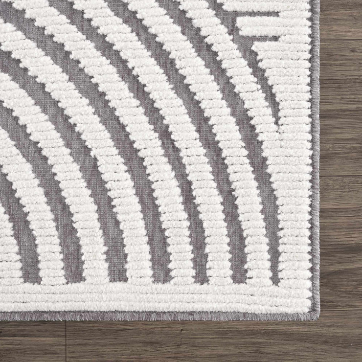 Deron Gray Rainbow Washable Rug