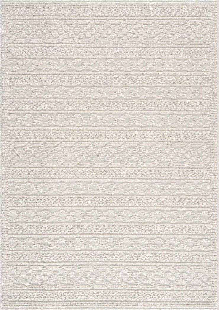 Fadey White 3D Washable Rug