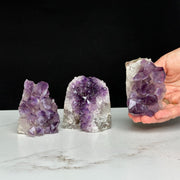 Amethyst geodes set on sale, Geode Crystals with Cut Base, 3 Lb set