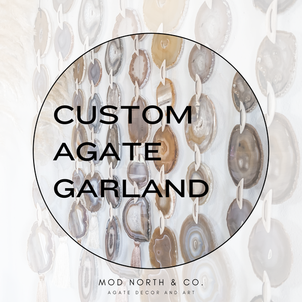 Custom Agate Garland – Made to Order Boho Wall Hanging Décor