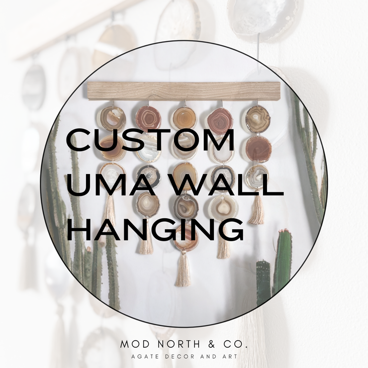 Custom Uma Agate Wall Hanging – Boho Crystal Wall Art You Design