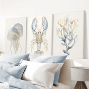 Ocean Animal Prints. Jellyfish, Lobster, Corals Wall Art