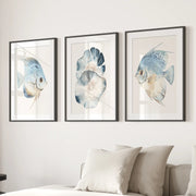 Modern Watercolor Coastal Prints. Fish Wall Art Posters
