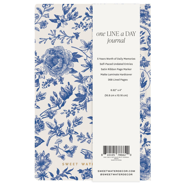 Blue Delft One Line A Day Memory Journal