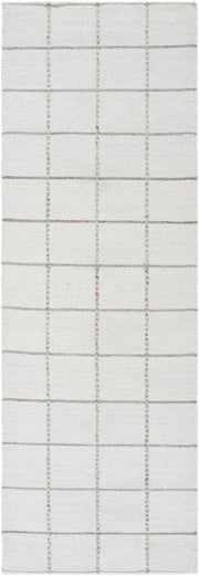 Nissa White Gray Checkered Wool Rug