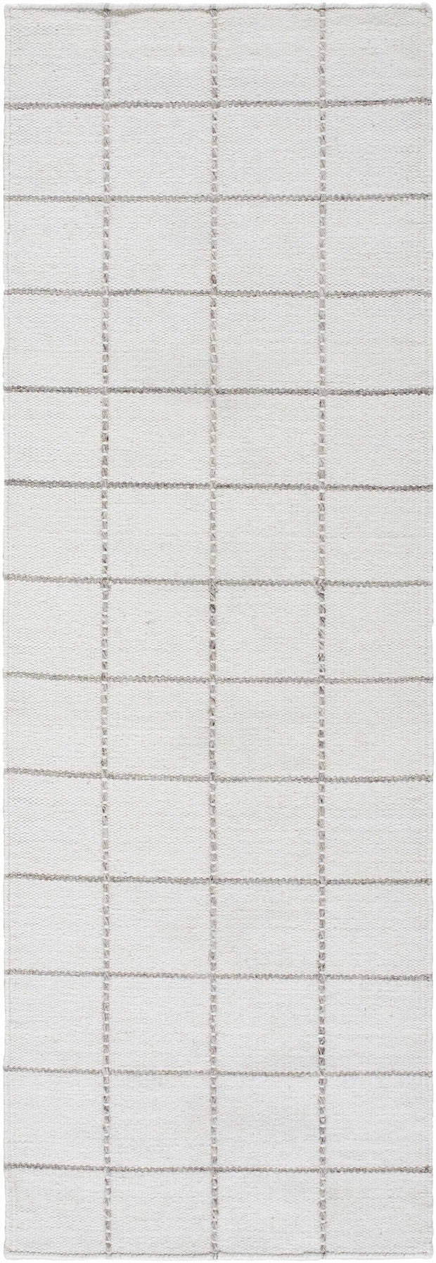 Nissa White Gray Checkered Wool Rug