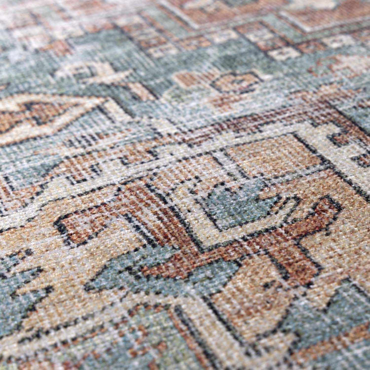 Green Nisa Tumble Dry Washable Rug